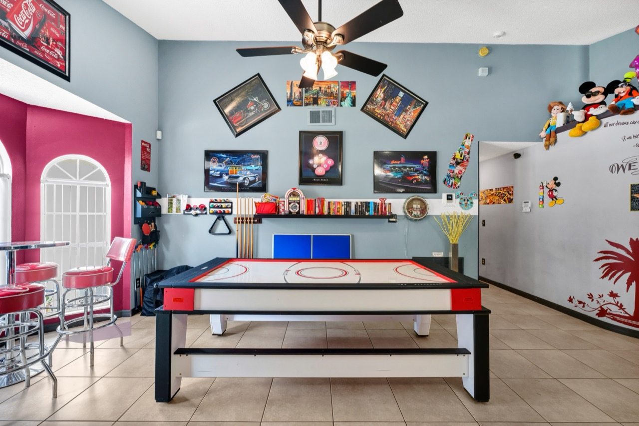Airhockey-Tisch im Spielzimmer unserer Ferienvilla in Florida